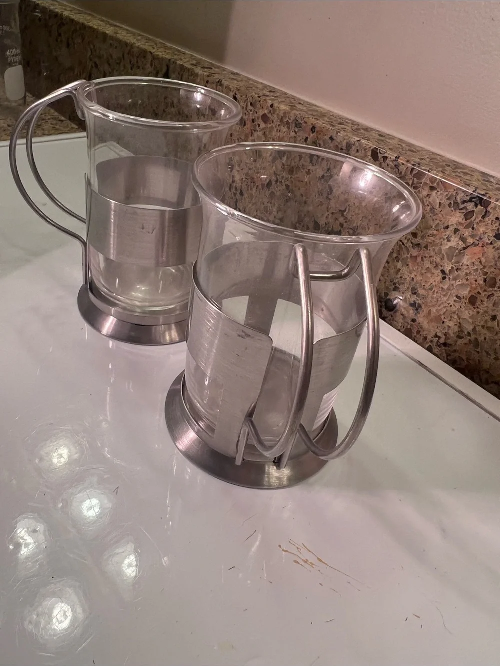 500 ml French Press Coffee Maker (8” Tall) & 2 Mugs with Stainless Steel Handles
